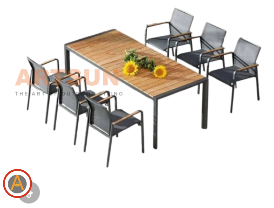 Modern Aluminum Dining Table طاولة طعام ألمنيوم حديثة