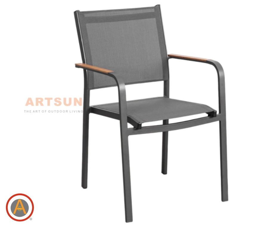 Breathable Design Stackable Dining Chairs for Backyard تصميمات التصميم القابلة للتكديس للتكديس للفناء الخلفي