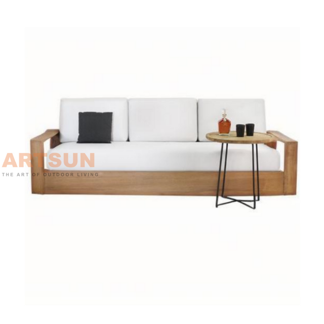 مجموعة أريكة خارجية من خشب الساج الراقية