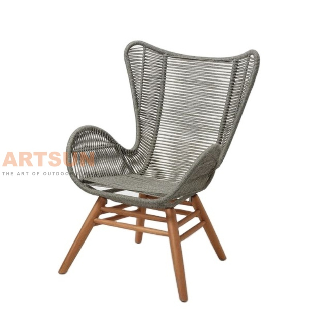 كرسي صالة حبل Wingback مع العثماني