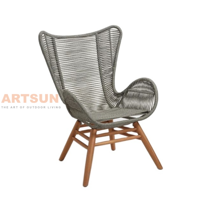 كرسي صالة حبل Wingback مع العثماني