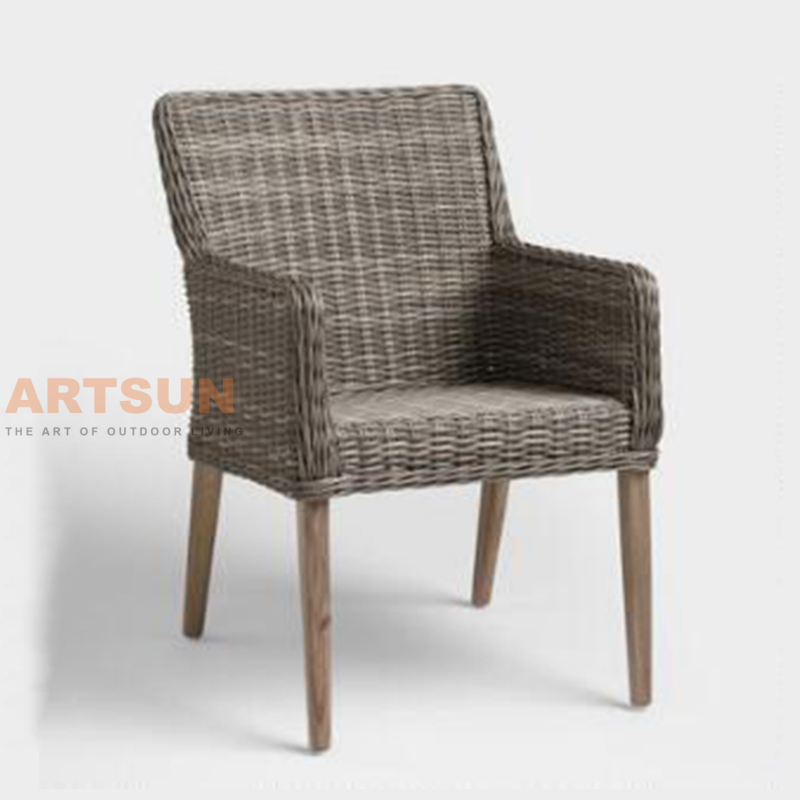  كرسي خوص الحديقة في الهواء الطلق لتراس الفناء الخلفي