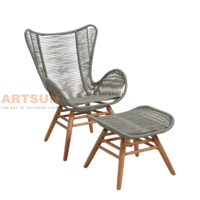 كرسي صالة حبل Wingback مع العثماني