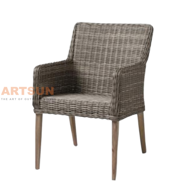  كرسي خوص الحديقة في الهواء الطلق لتراس الفناء الخلفي