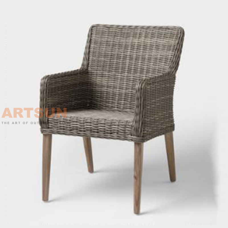  كرسي خوص الحديقة في الهواء الطلق لتراس الفناء الخلفي