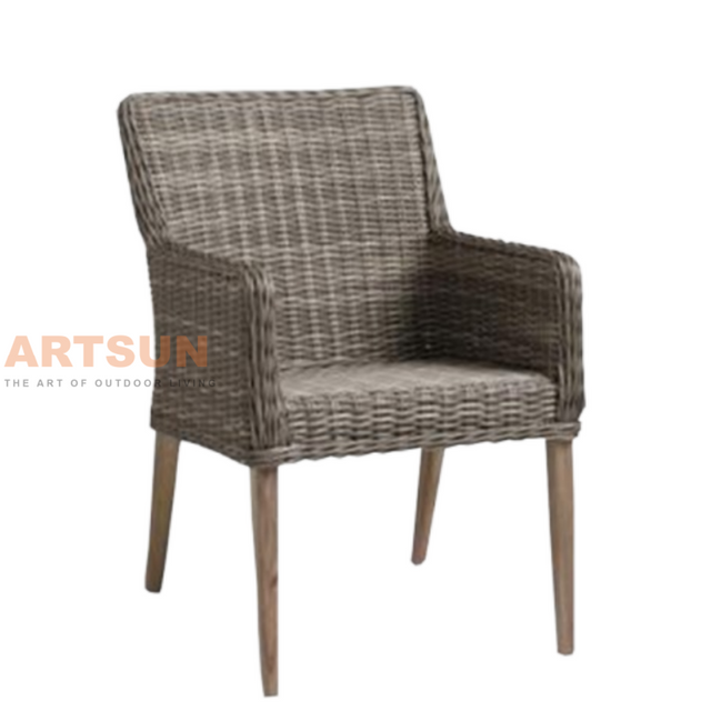  كرسي خوص الحديقة في الهواء الطلق لتراس الفناء الخلفي