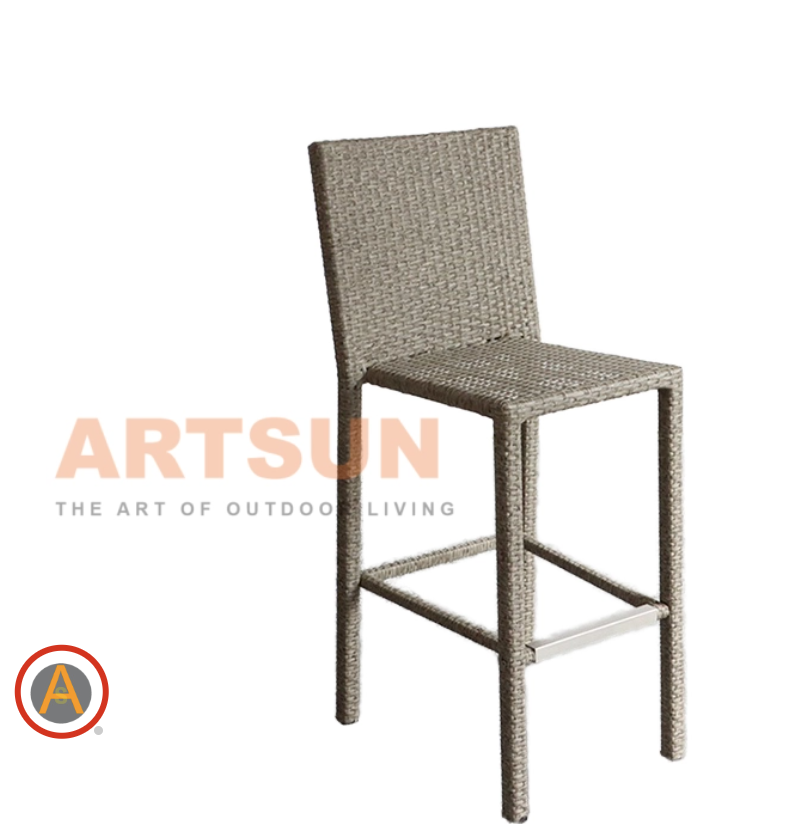 في الهواء الطلق حبل مكافحة البراز كرسي بار بإطار من الألومنيوم الأنيق