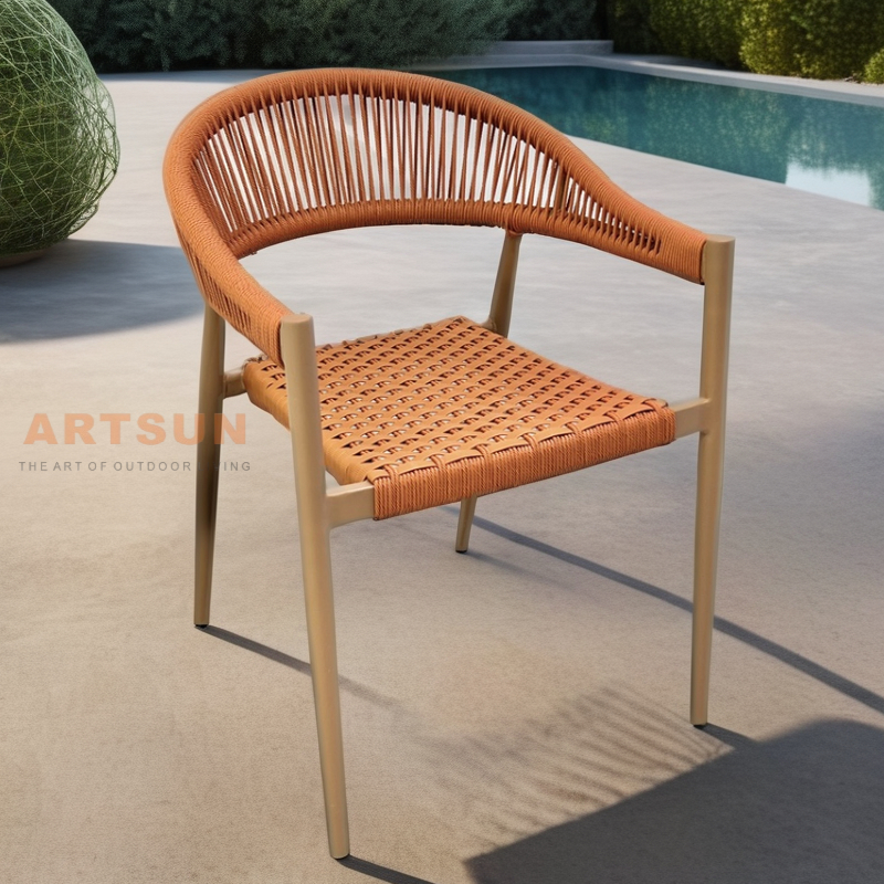 كرسي الحبل في حديقة الروطان في الهواء الطلق لتناول الطعام في الهواء الطلق